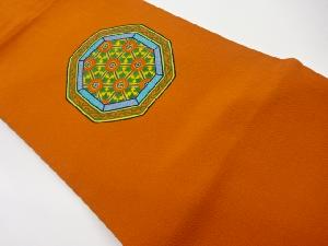 リサイクル　手描き鏡裏に花々模様名古屋帯